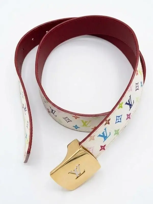 Pre-owned LOUIS VUITTON Monogram Multicolor "Ceinture Carrée" belt 4000039121192