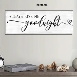 Letter & Heart Pattern Canvas Painting without Frame, Unframed Art Print, Modern Casual Decorative Wall Poster, Wall Art Decor for Home Living Room Bedroom Office, Room Decor, Home Decor, Modern Home Decoration