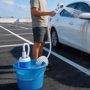 Portable Camping Shower With USB-C Rechargeable 4000mAh Battery – 2-Meter Hose, Dual Spray Modes (3L/5L Flow), IPX7 Waterproof Pump With Massage Nozzle, Compact 1.5LB Design For Beach, Travel, RV, And Outdoor Adventures