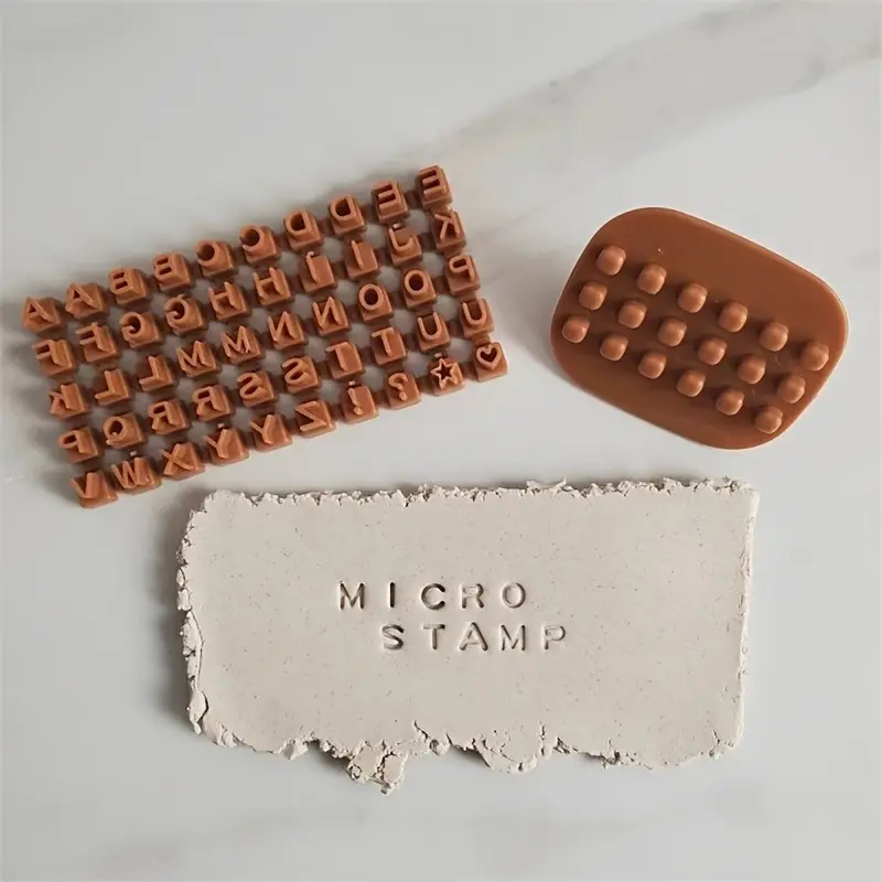 Mini Alphabet & Numbers Plastic Stamp For Making Polymer Clay Crafts, DIY Earring Cutting Molds, Jewelry Pendant Crafting Mold With Mini Storage Case