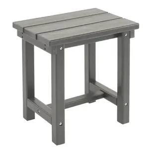 Furnimart Adirondack 16.5" Square Outdoor Side Table, Extra-Thick HDPE Composite Weather-Resistant Small Patio Table, Gray Outdoor End Table for Garden Balcony Yard Deck Poolside