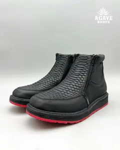 Zipper Shoe Red Bottoms Black Python Rubber Sole