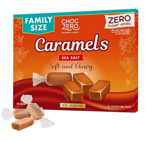 ChocZero Sugar Free Caramels - Keto Caramel Candy - All Natural, Classic Candies - Low Carb Snack (9oz Box)