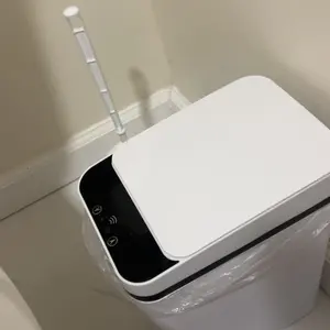 Automatic Touchless Garbage Can 12L Small Motion Sensor Smart Trash Bin for Bedroom Bathroom Office Living Room Kitchen Home Household Suppliers - Restroom