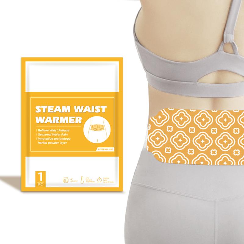 Steam waist warmer patch Waist heat pack for pain relief Heated waist therapy patch 8H long-lasting heat Office worker waist warmer