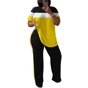 Women's Casual 2 Piece Color Block Sets, Perfect for Brunch, Coffee Dates & Weekend Hangouts  Loungewear Outfits Clothes