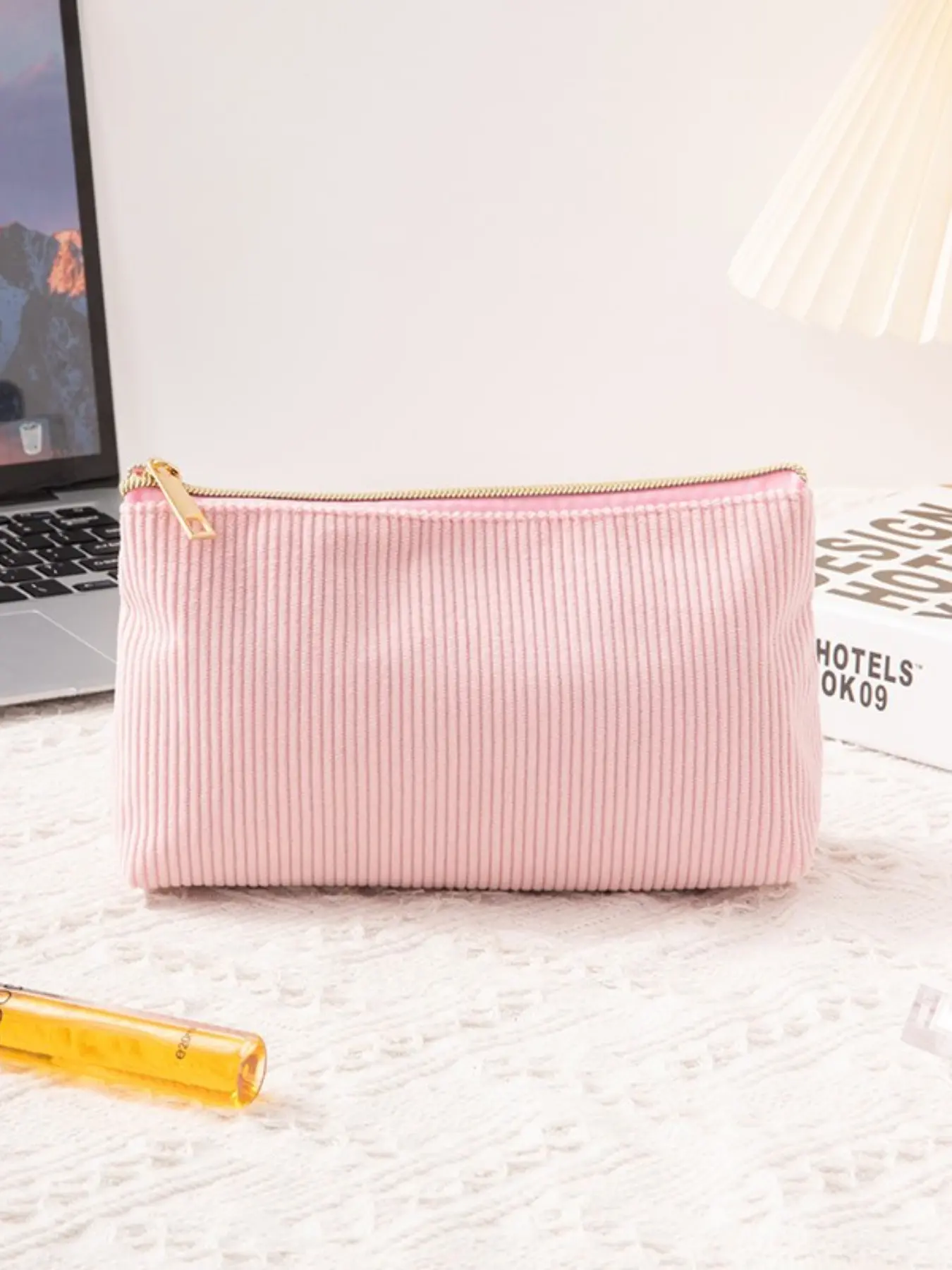 Velvet Women's Cosmetic Storage Bag, Large Capacity Makeup Bag, Korean Style Brush Case, Casual All-Season Cosmetic Organizer, Cosmetics Organizer, Cosmetic Bags