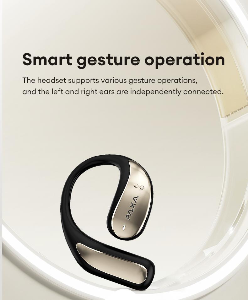 PAXA Vogbuds 5 Pro OWS Smart Voice Assistant Headset,Dynamic Stereo Sound Earbuds with ENC Call Noise Canceling Mic, Digital Battery Display