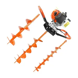 NEOTEC 52CC 2-Stroke Gas Powered Earth Auger Post Fence Hole Digger + 4" 6" 8" Auger Drill Bits, Petrol Drill Borer for Garden & Lawn, Digging Portable