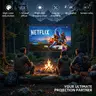 Portable projection screen with stand for outdoor use: 100-inch 4K movie screen suitable for home backyards and indoors, 16:9 HD night view.
