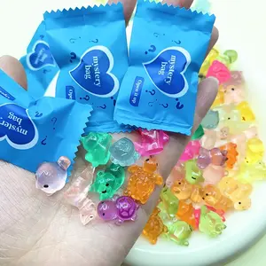 10 Piece Blind Box Random Glow-In-The-Dark Animal Ornaments, Resin DIY Dollhouse Accessories, Cute Miniature Animal Models
