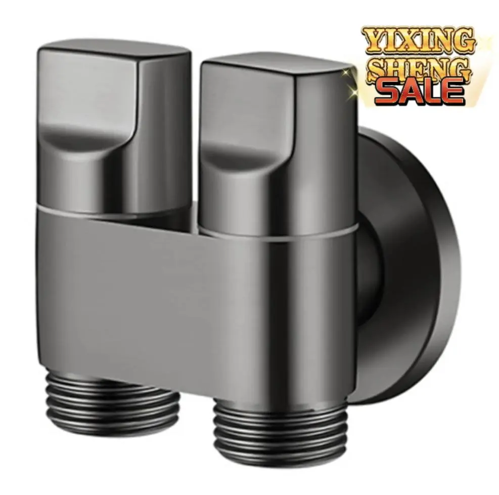 Double Outlet G1/2 Wall Mounted Angles Valves Toilet Triangles Valves Metal for Washing Machine & Bidet Use in Bathroom
