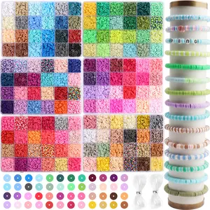 2400-14400 Pieces Soft Clay Bead Set DIY Beads for Bracelets & Necklaces, Polymer Clay Jewelry Making Kit, Beginner Friendly DIY Craft Supplies