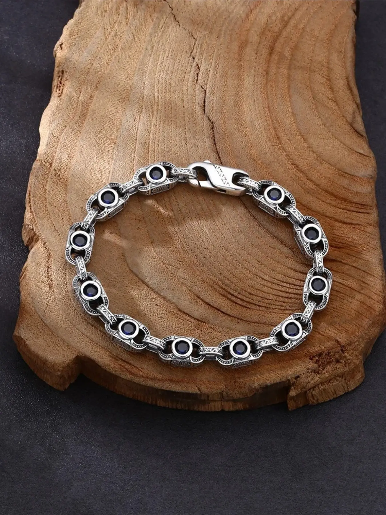 New Seiko Arabesque Zircon Bracelet for Men's Domineering Trend Retro All-match Jewelry Accessories Elegant Jewelry Bracelet Metal Bracelet Fashionable Bracelet Style