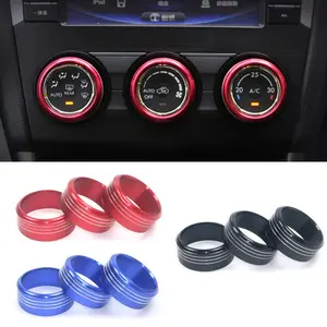 3-Piece Car Interior Decoration Set, Car Interior Accessory, Creative Aluminum Alloy Anti-Cut Durable Air Conditioning Knob Rings for Subaru Forester Xv 2013-2018
