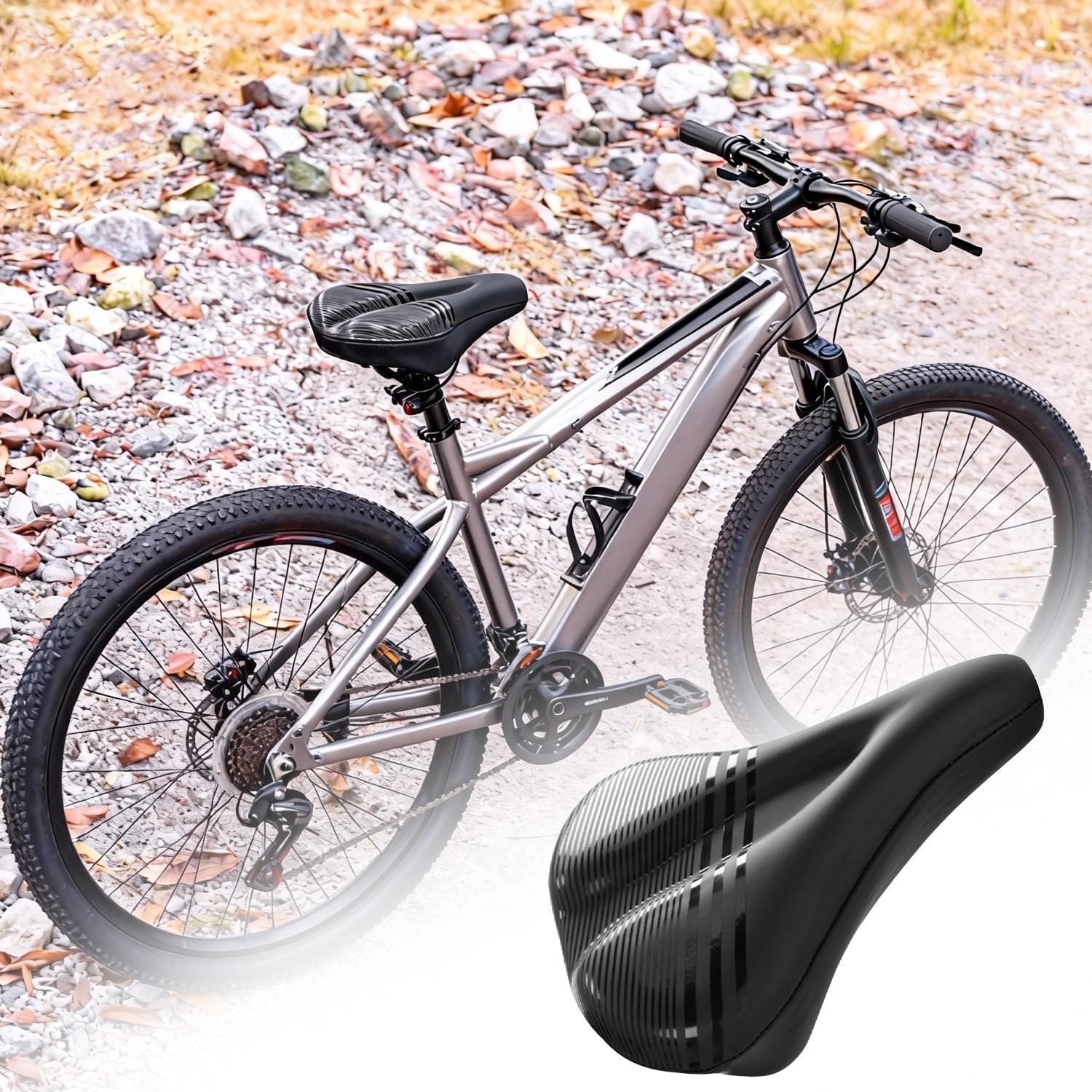 Soft Silicone Bicycle Saddle Cover with Shock Absorption, Secure Velcro Fastening & Waterproof Surface, Universal Fit for Men & Women, Perfect for Mountain Biking & Daily Cycling