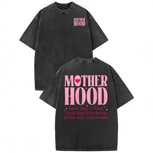 Washed Cotton Mom Life T-Shirt – Relaxed Fit, Oversized, Perfect Gift for Mother's Day