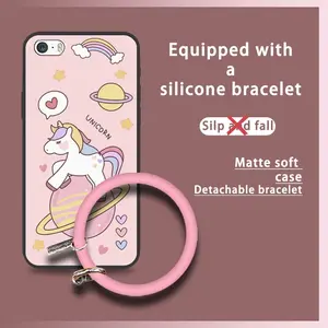 Bracelet Back Cover Phone Case For iphone 5/5S/SE Cute Personality Protective Waterproof heat dissipation Cartoon Ring Creative Funny Anti-knock Dirt-resistant Solid Color Youth