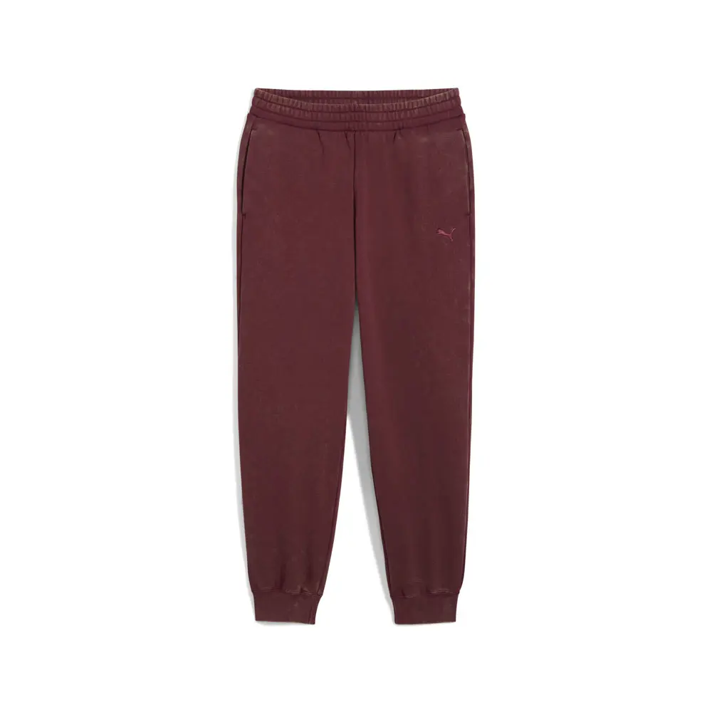 PUMA Womens Essentials Elevated Comfort Wash Sweatpants Casual - Red