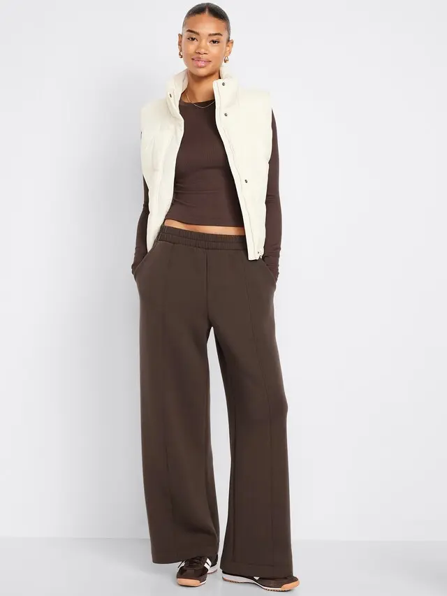 Old Navy Women's High-Waisted Bounce Fleece Wide-Leg Sweatpants