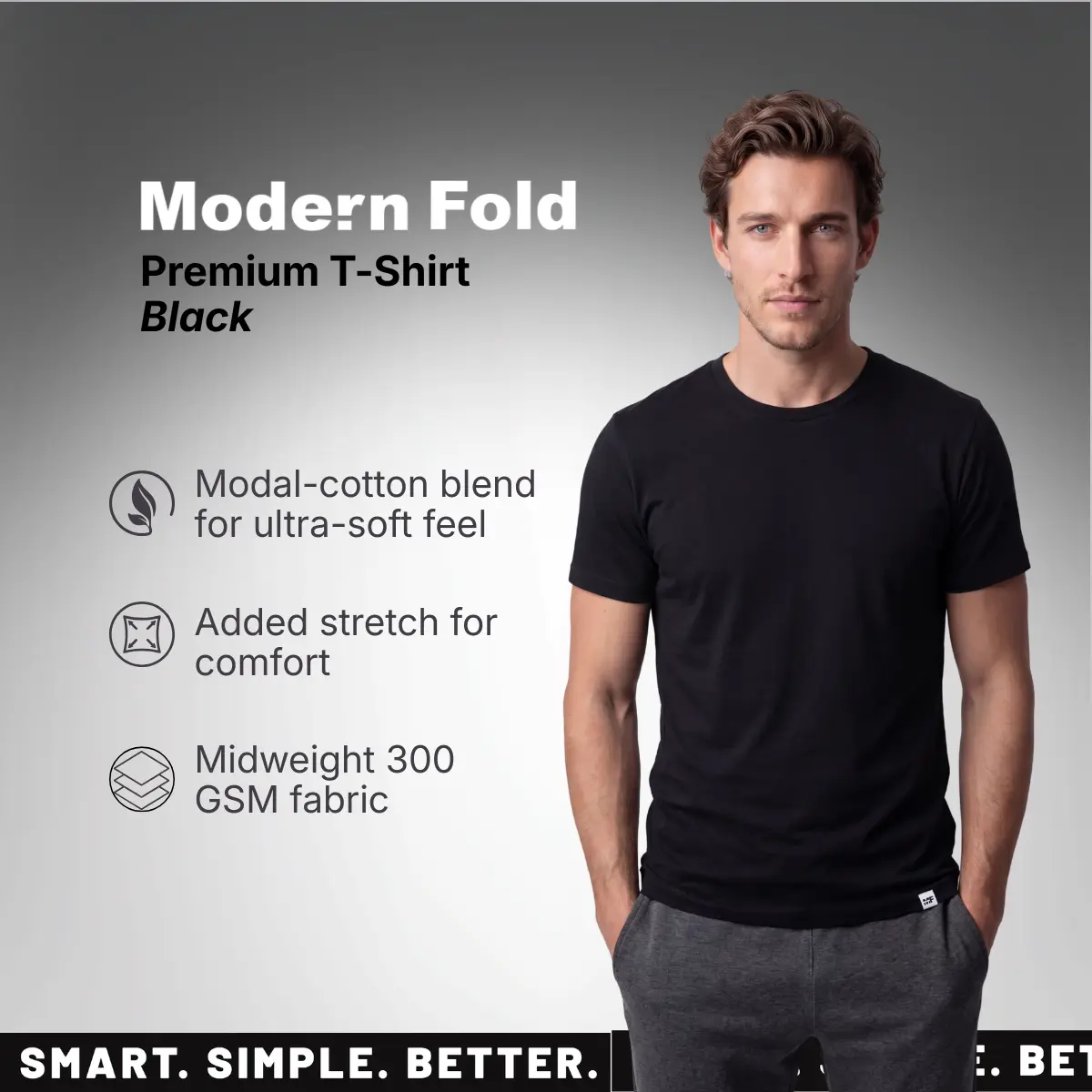 Premium T-Shirt - Relaxed fit, Modal-cotton Fabric, Mens Tee