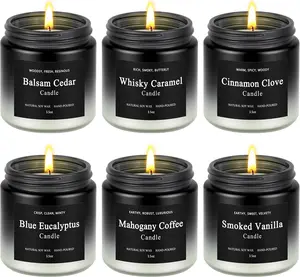 6 Pack Candles for Home Scented Aromatherapy Candles Gifts Set for Mens, Men Candle Set, 21 oz 150 Hour Long Lasting Candles, Gifts for Men, Birthday, Valentine,  Anniversary Present