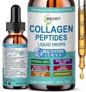 Collagen Peptides Liquid Drops, Multi Collagen Peptide for Skin Hair Nail Joints Bones Gut Health, Hydrolyzed Liquid Collagen Peptides w/Glucosamine Chondroitin MSM Biotin Vitamins for Women and Men
