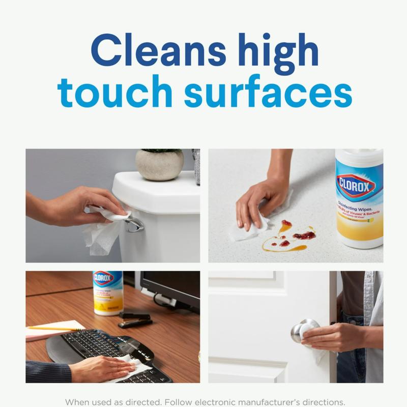 Clorox Bleach-Free Disinfecting and Cleaning Wipes, Crisp Lemon, 3 Pack x 35 Count