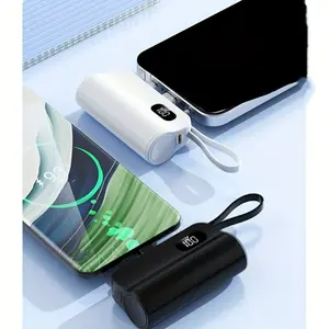New 3-in-1 Mini Portable Charger 15800mAh Power Bank with Built-in USB-C, Dual Charging for iPhone 17/17 Pro Max/16/15/14 for Samsung & Android Phones - LCD Display, USB Cable, Multifunctional Charger, Compact Design, Durable Construction, Best Gift