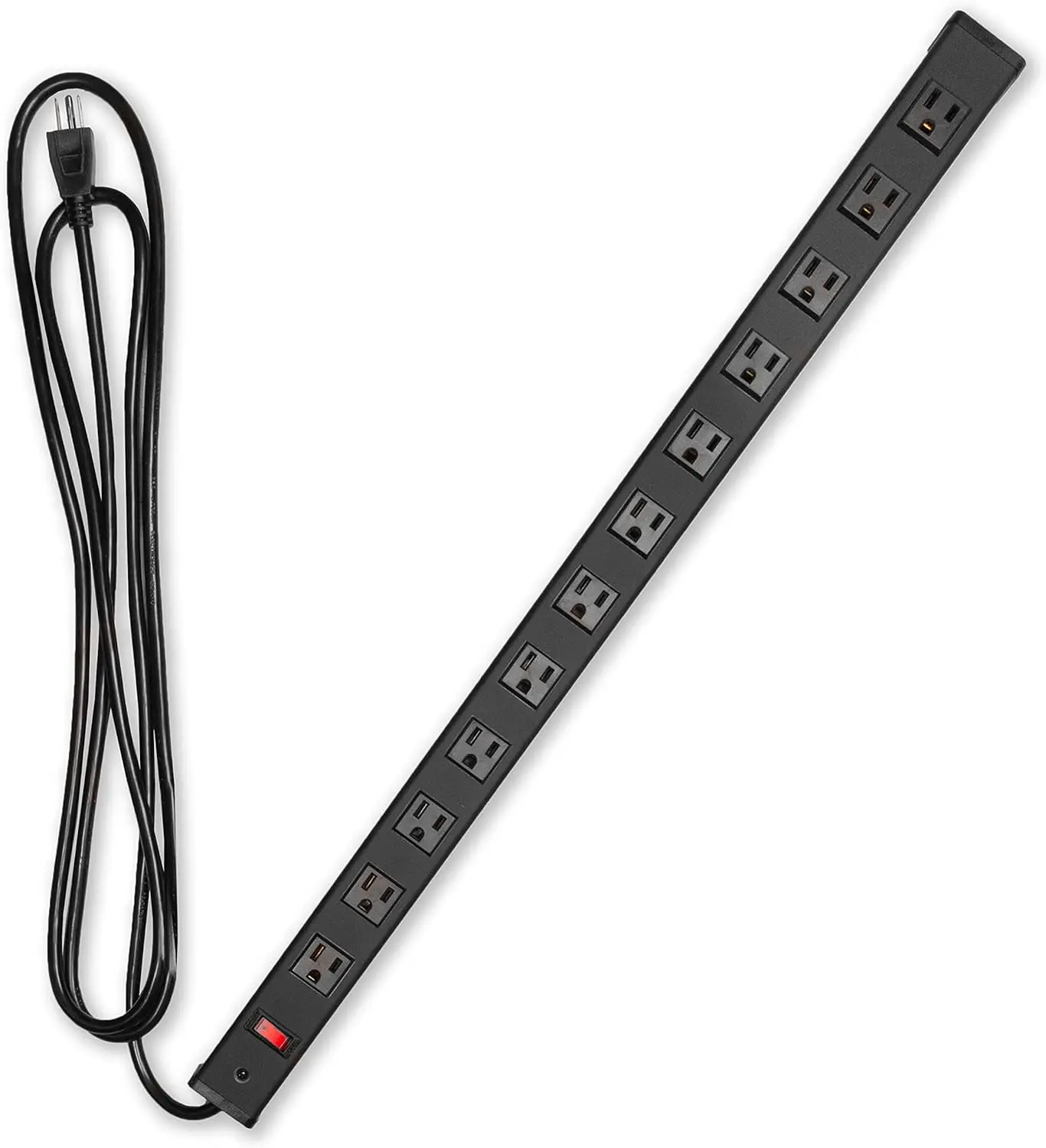 12 Outlet Heavy Duty Surge Protector Power Strip with Built-in Circuit Breaker, 14/3 SJT Black & Yellow with 9 ft Extension Cord