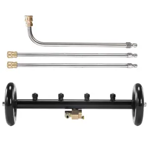 Tool Daily Dual-Function Undercarriage Cleaner,Surface Cleaner 16 Inch, Underbody Car Wash Water Broom with 3 Counts Extension Wand,4000 PSI