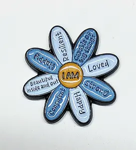 I Am Daisy Enamel Magnetic Needle Minder ~ Needle Keeper - Cross Stitch Embroidery Needlepoint Sewing Accessory Notion