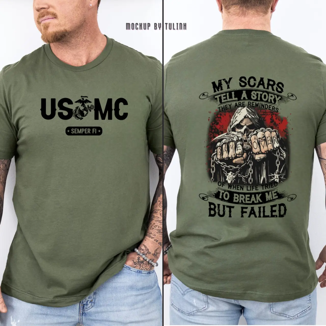 Proud USMC Marine Veteran T-Shirt, Patriotic Military Grim Reaper Graphic Tee, Semper Fi Marine Corps Graphic T-Shirt, Distressed Eagle Globe and Anchor Veteran Gift, TikTok Trendy Military Streetwear Tee