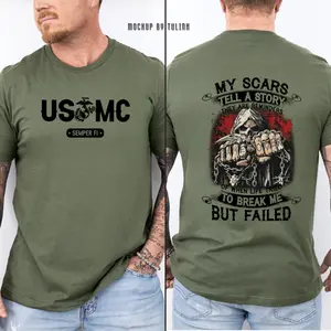 Proud USMC Marine Veteran T-Shirt, Patriotic Military Grim Reaper Graphic Tee, Semper Fi Marine Corps Graphic T-Shirt, Distressed Eagle Globe and Anchor Veteran Gift, TikTok Trendy Military Streetwear Tee