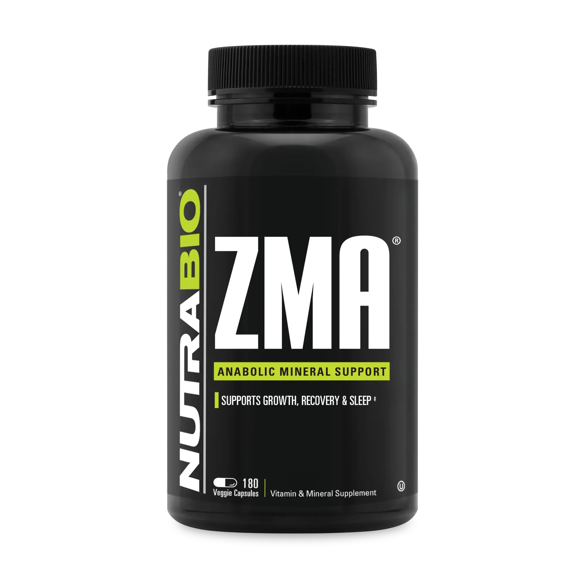 NUTRABIO ZMA Vitamins Mineral Supplements - 90 Veggie Capsules, Lab-Tested Multi-Ingredient Magnesium Mineral Blend, Zinc for Muscle Recovery & Fitness Support, Magnesium Mineral Supplements