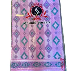 Cotton Shubhi Sarees - Vibrant Pink & Teal Ikat Design Saree for Festive Wear