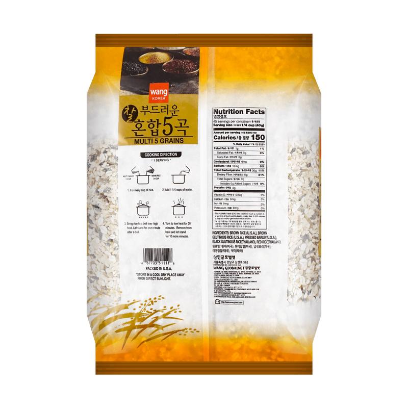 WANG FOOD Korean Soft Multi Grain Rice 1.81kg - Nutritious & Digestive Aid, Healthy Whole Grains for Balanced Diet