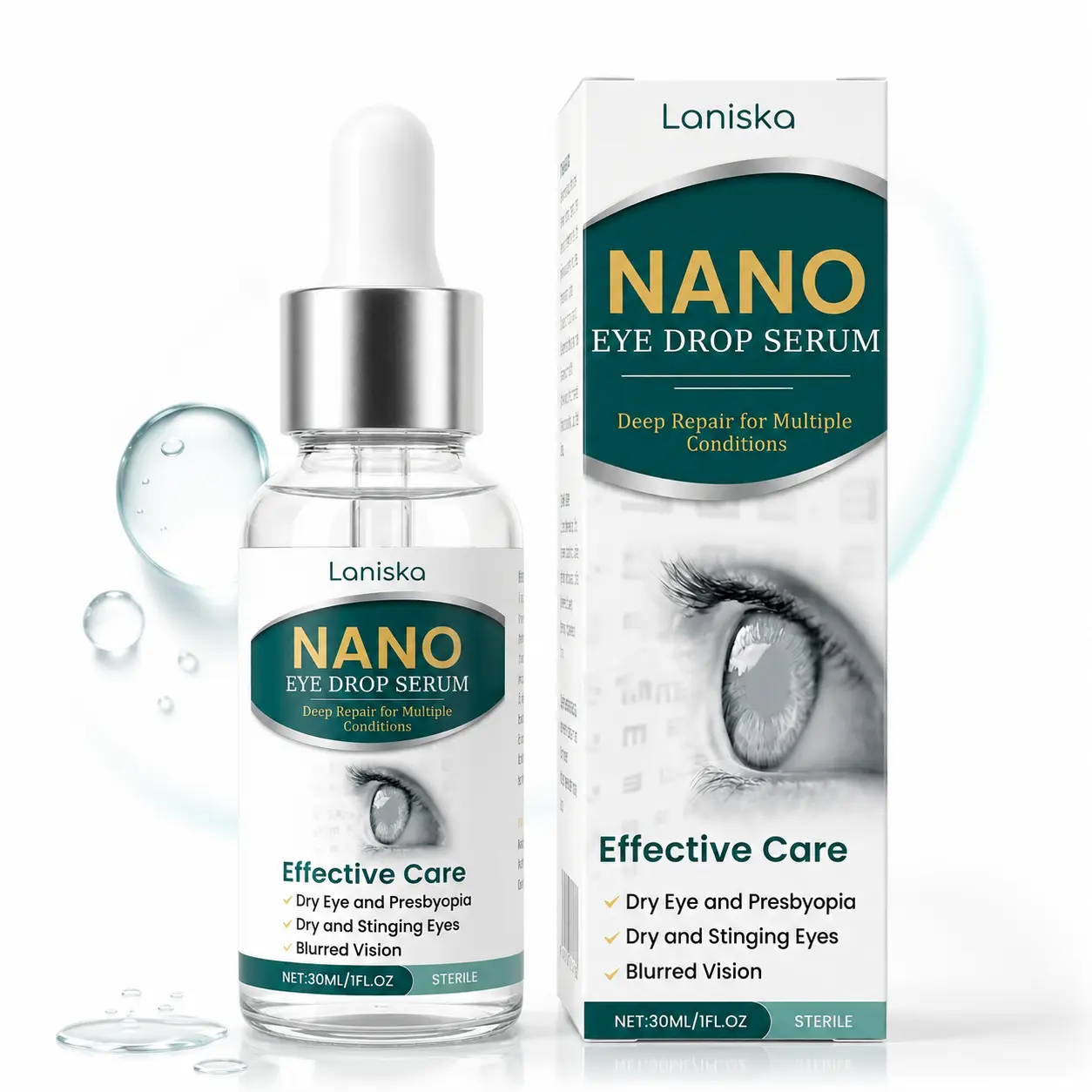 Eye Drop Serum – Hydrating Eye Care Drops for Dry, Tired & Stinging Eyes, Helps Refresh Blurred Vision & Eye Discomfort, Gentle Moisturizing Formula, 30ml