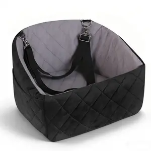 Dog Car Seat for Small Dogs,Detachable Washable Dog Booster Seat Under 35lbs, Pet Car Seat Travel Bed with Storage Pockets and Dog Safety Belt