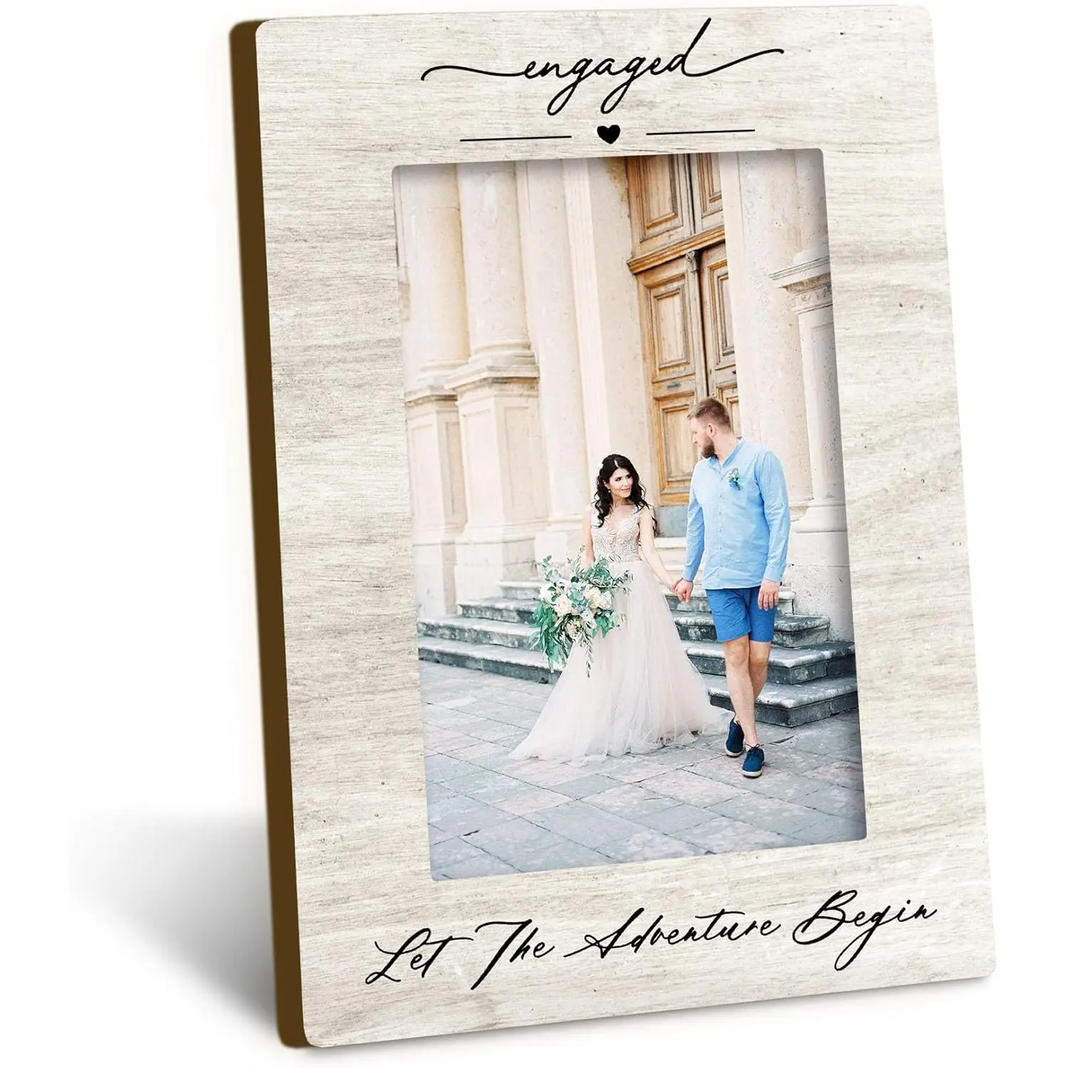 Wedding 4x6 Picture Frame, Engagement Photo Frames, Wedding Gifts for Wife Husband Engaged Couples, Couple Newly Engaged Picture Photo Frames for Desk Decor