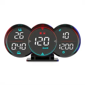 Vehicle HUD Projector 2-In Design 5V USB Charging HD Screen Windshield Real-Time Navigation Aid Night Vision Driving Assistance Plug-and-Play LED Lights No Installation Required Car Speed Display Universal for All Vehicles