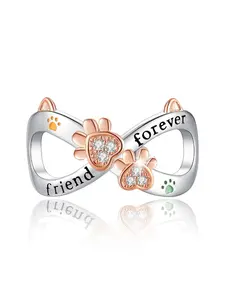 High-Quality Silver-Plated Cute Animal Paw Print Pendant, DIY Jewelry Making Kit, Unique Minimalist Design for Bracelets and Necklaces