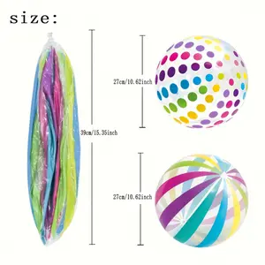 2-5 piece polka dot beach ball inflatable PVC water ball colored striped ball outdoor pool beach party decoration ball-filled outdoor activities.