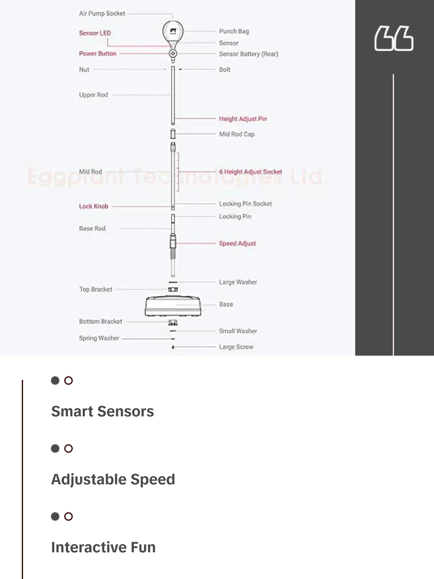 Strikeline Smart Punching Bag – Freestanding Reflex Boxing Ball with Bluetooth Sensor & Adjustable Height (52.7–68")