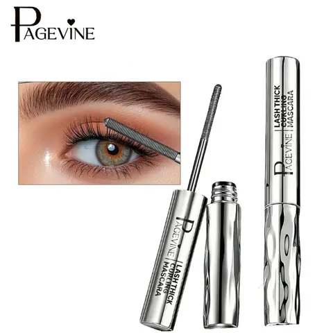 Long Lash Fiber Mascara with Threaded Steel Pipe Wand, Buildable Length-Boosting Formula, Distinct Separation, Waterproof, Sweat Resistant Mascara, Smudge-Proof, All-Day Curl Hold, No Clumping/Flaking, Long-Lasting Eye Makeup for Daily Wear & Dating