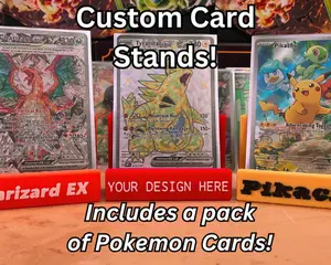 Personalised Trading Card stands - Comes with a free pack of Pokemon!