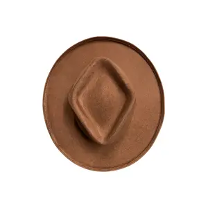 Jordyn Pencil Curled Brim Diamond Crown- Tobacco