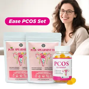 Aromlife Natrual PCOS Set Supports Hormonal Balance & Reproductive Health, Women PCOS Tea Set Healthy Ovulation and Helps to Get Pregnant Fast, Vegan Caffeine-free PCOS Herbal Set Helps Menstrual Cycle Health & Overall Fertility  Raspberry  Leaf
