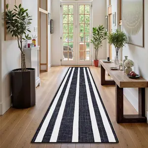 Modern Striped Pattern Carpet, 1 Count Non-slip Floor Mat, Decorative Rugs for Home Living Room Entrance, Home Decor Supplies
