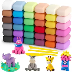 36 Color Air Dry Clay Modeling Set for Kids, DIY Craft Clay with Tools